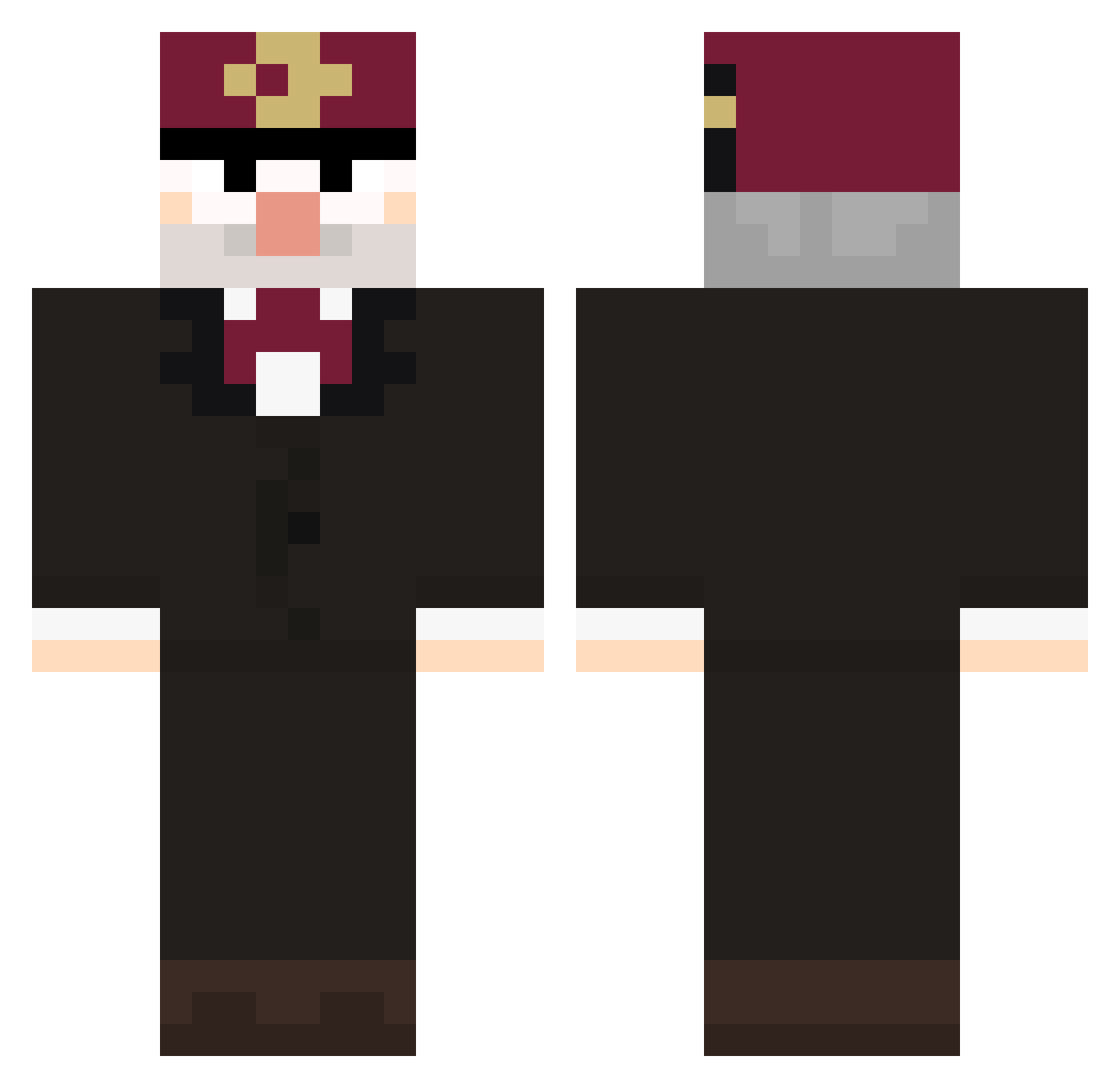 Codygen Minecraft skin, front and back view