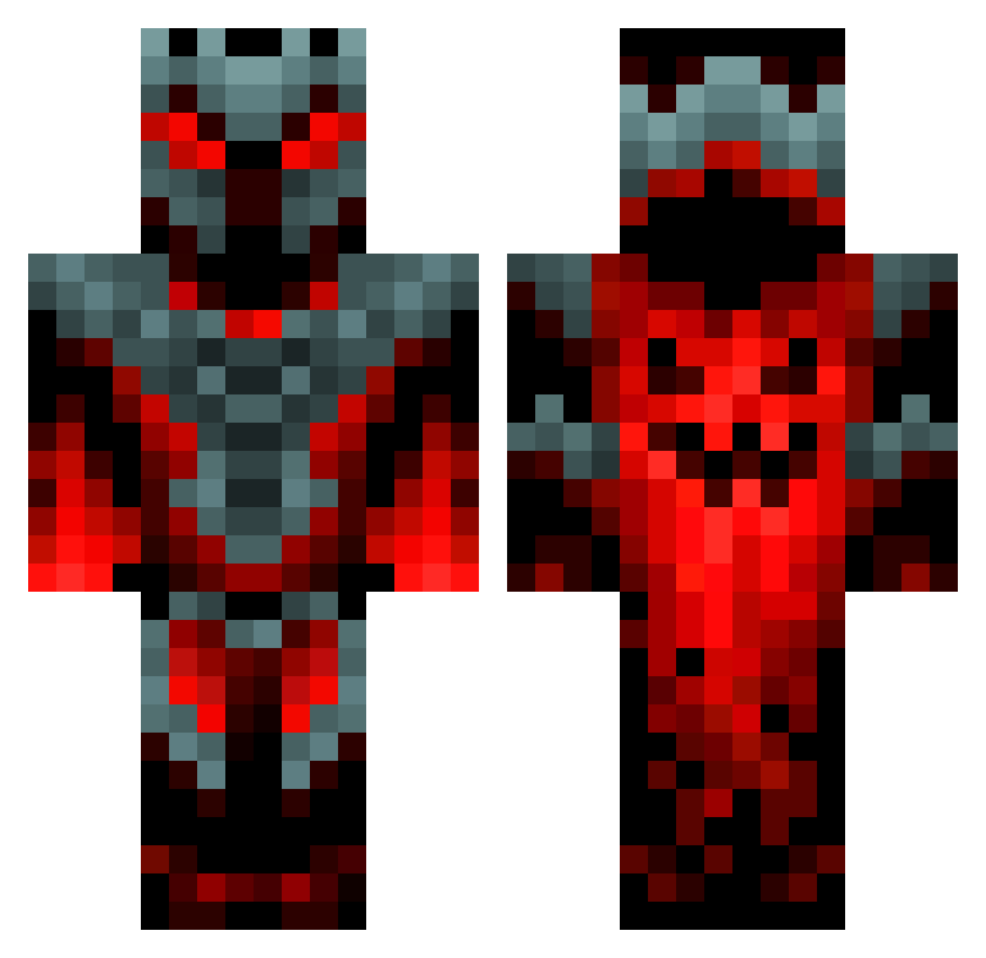 awDave Minecraft skin, front and back view