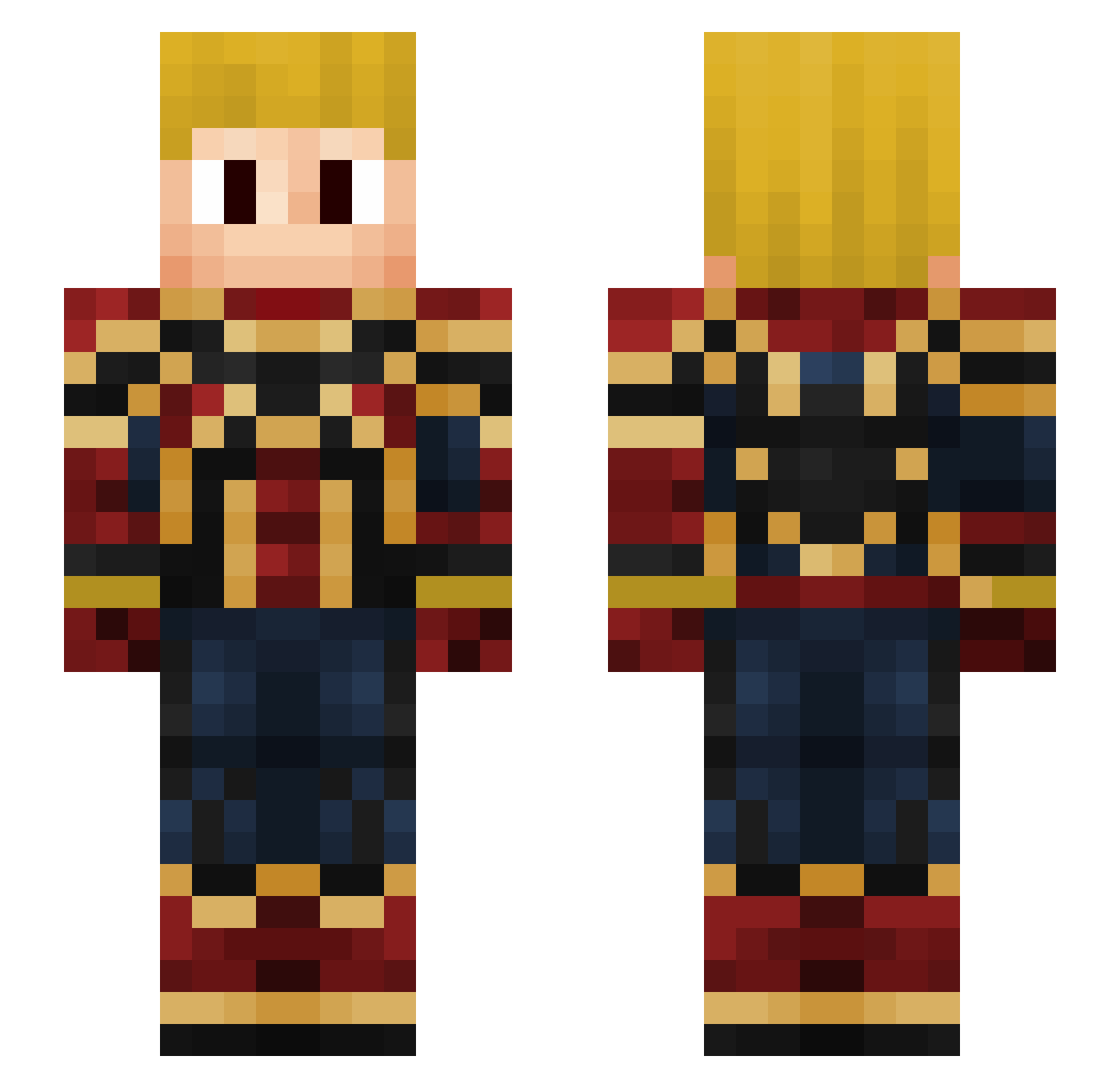 Mateukoo Minecraft skin, front and back view