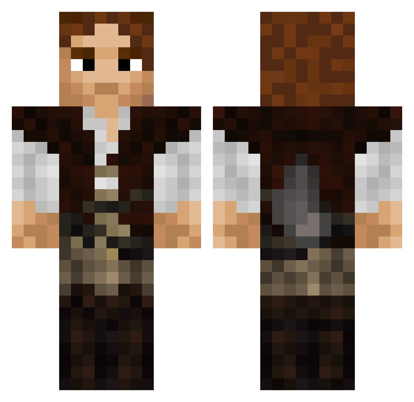 Chevalix Minecraft skin, front and back view