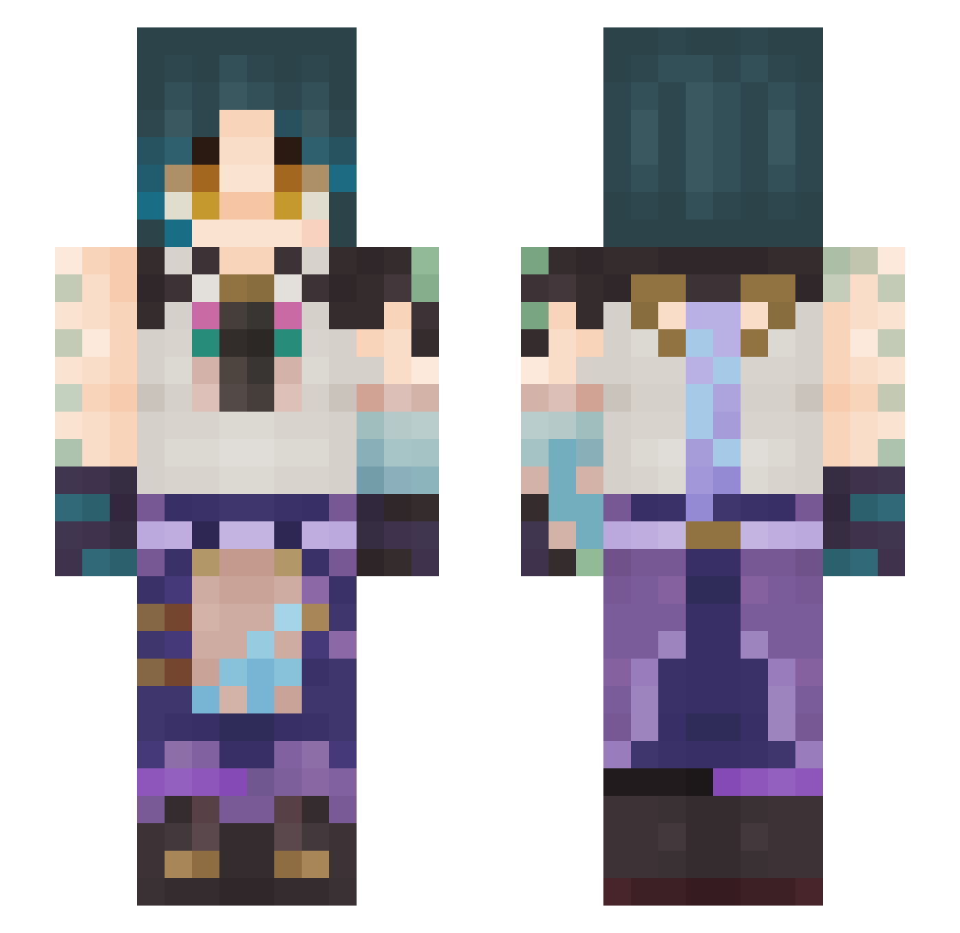 lolsito777 Minecraft skin, front and back view