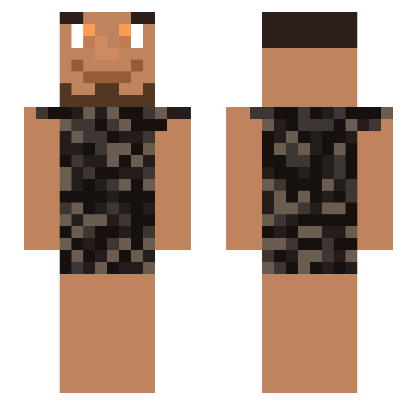 Possutipu Minecraft skin, front and back view