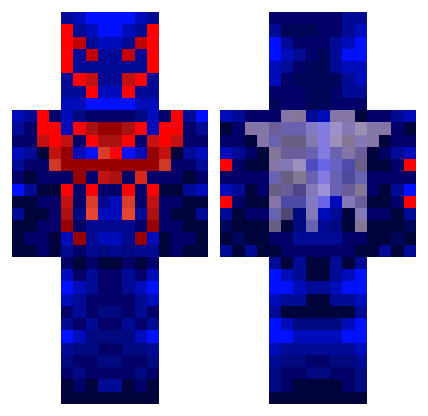 Yvoris4 Minecraft skin, front and back view