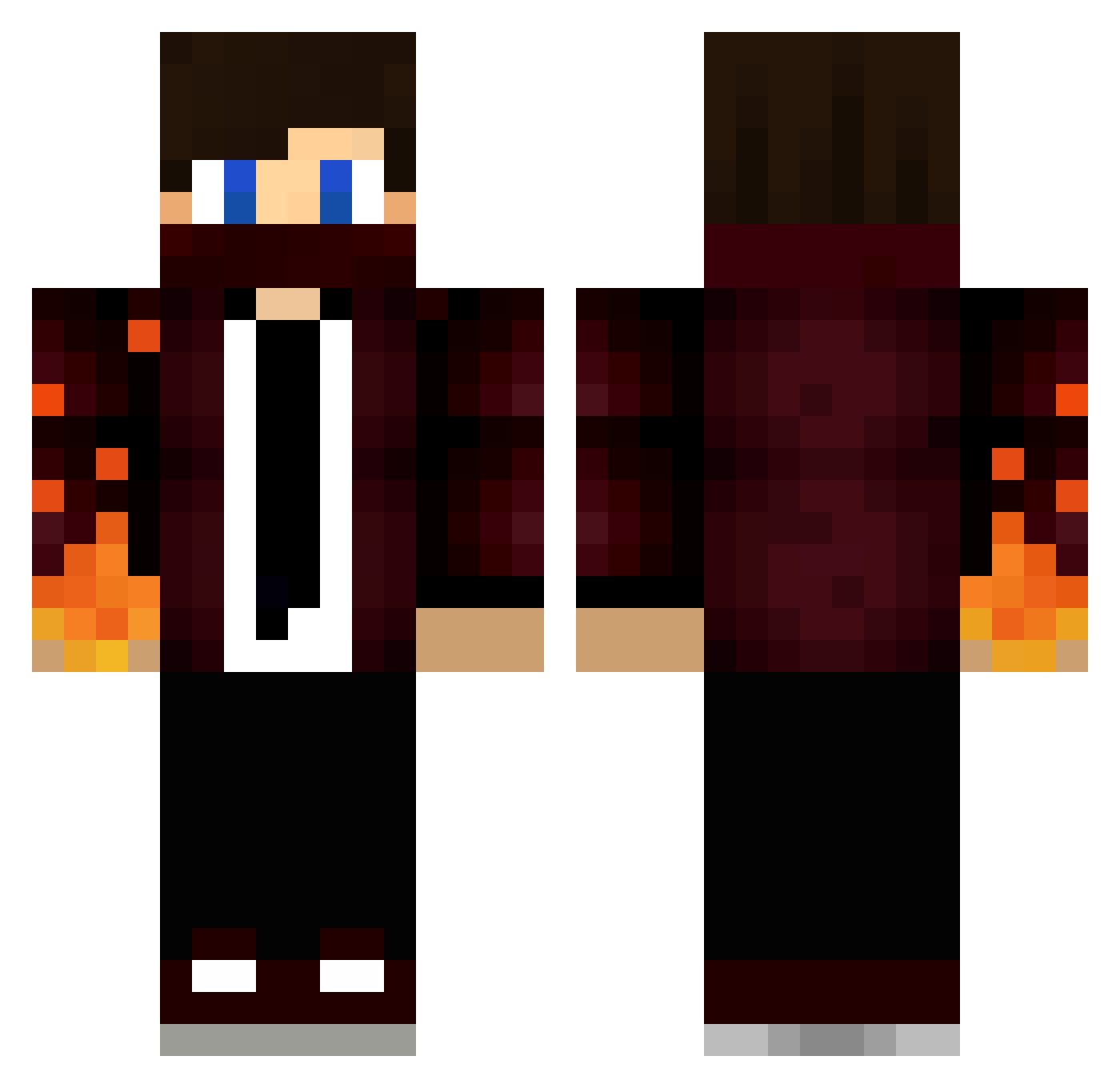 Tyrqic Minecraft skin, front and back view