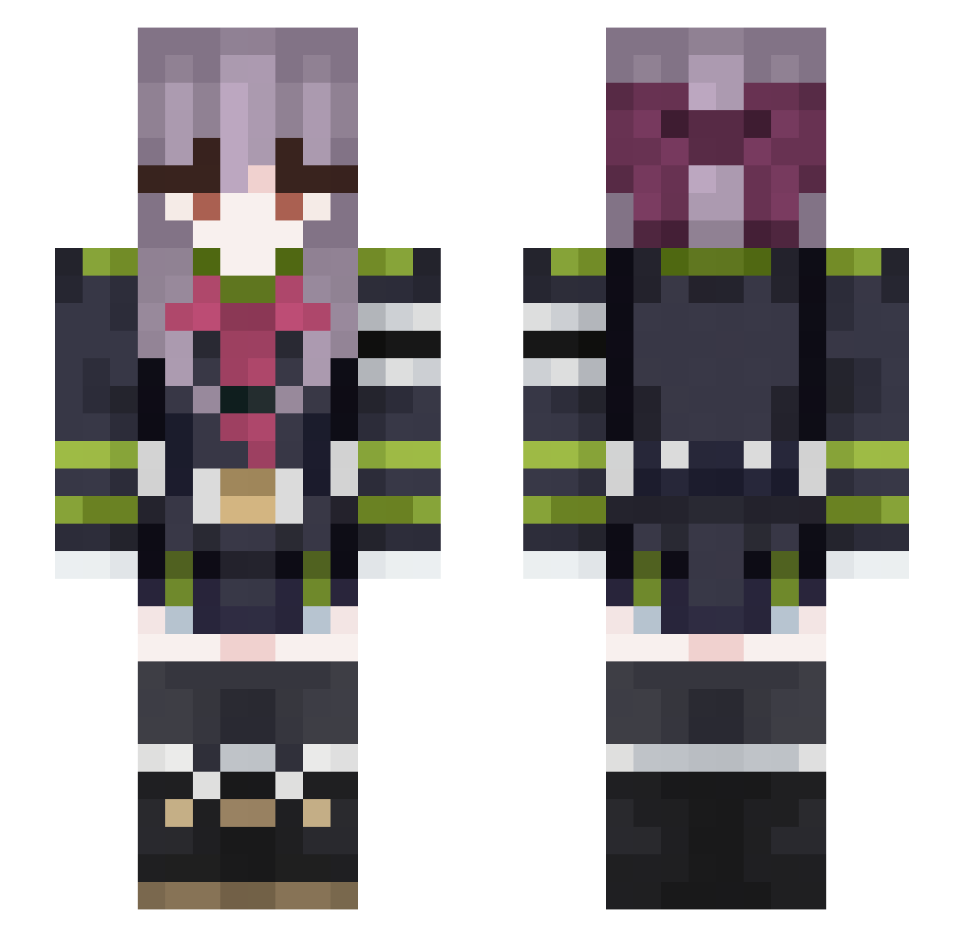 violejuegrace Minecraft skin, front and back view
