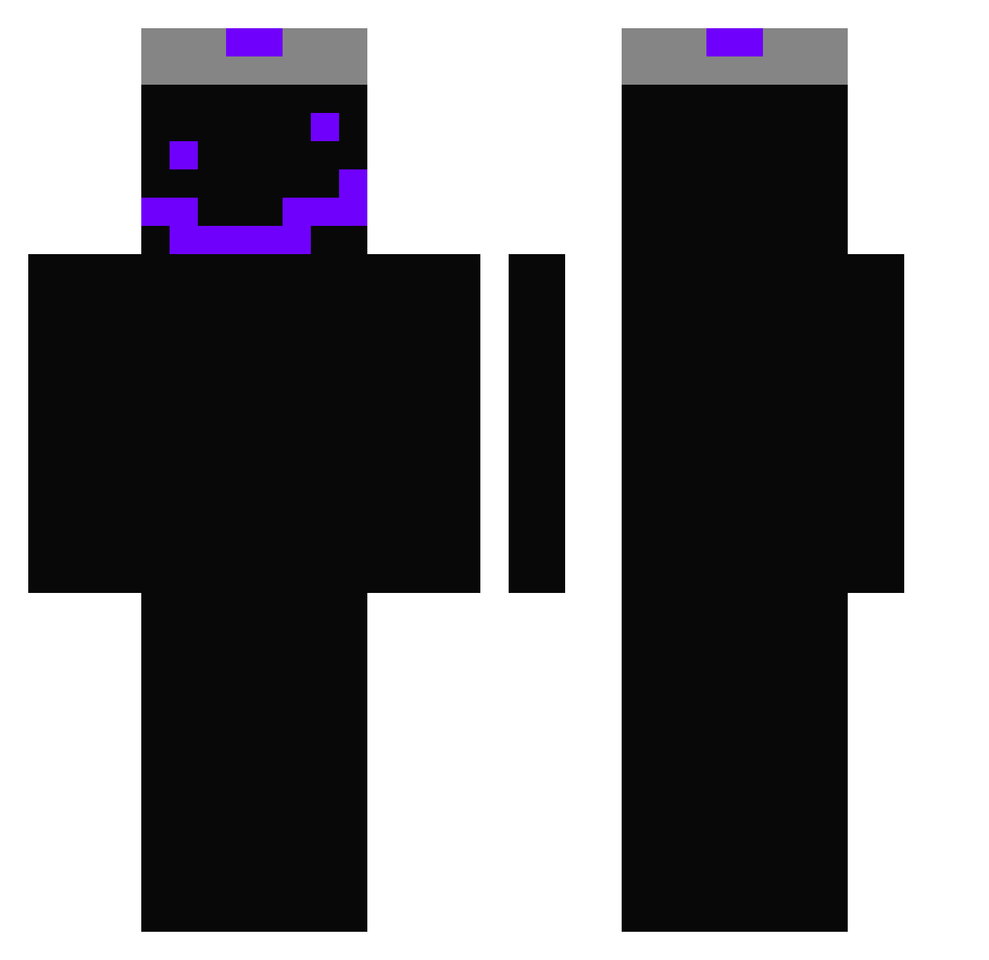 980s Minecraft skin, front and back view