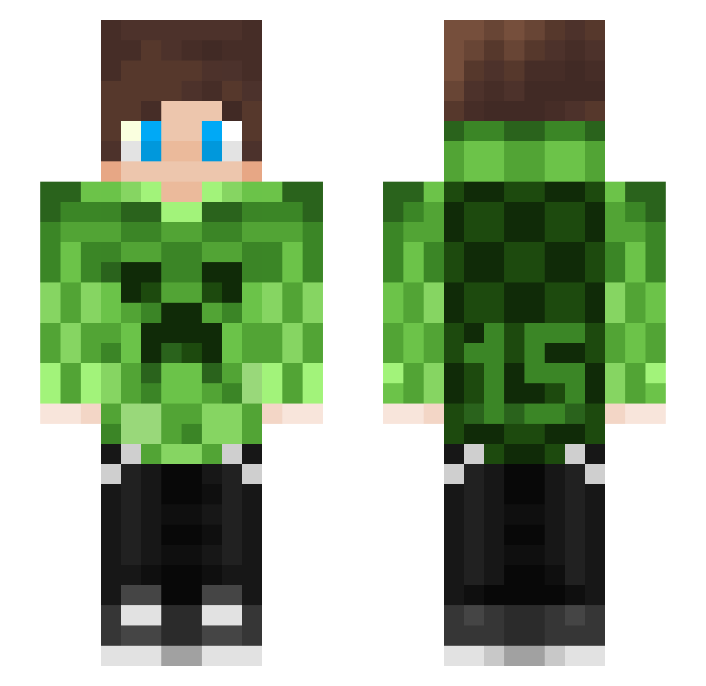 OrangeApple5138 Minecraft skin, front and back view