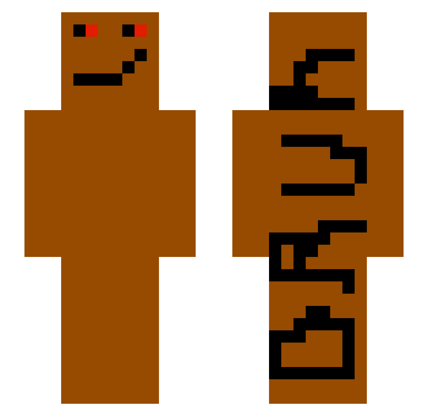 poopiees Minecraft skin, front and back view