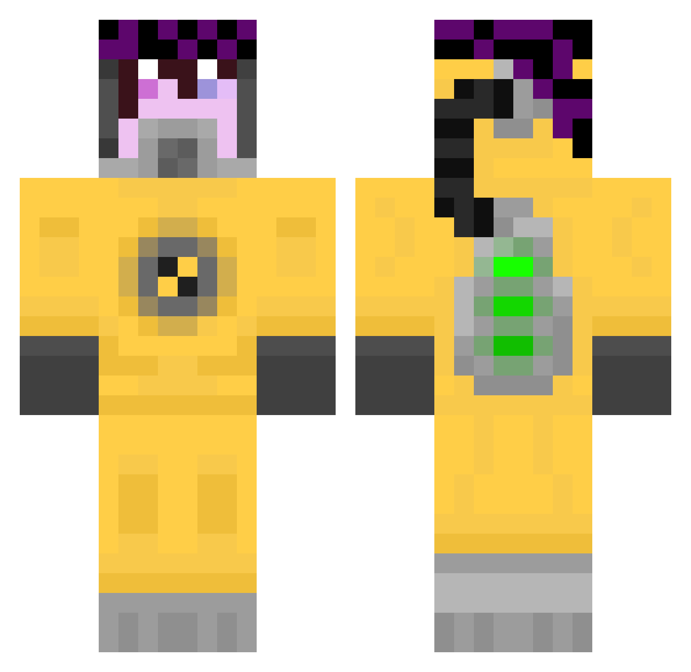 jensiepensie Minecraft skin, front and back view