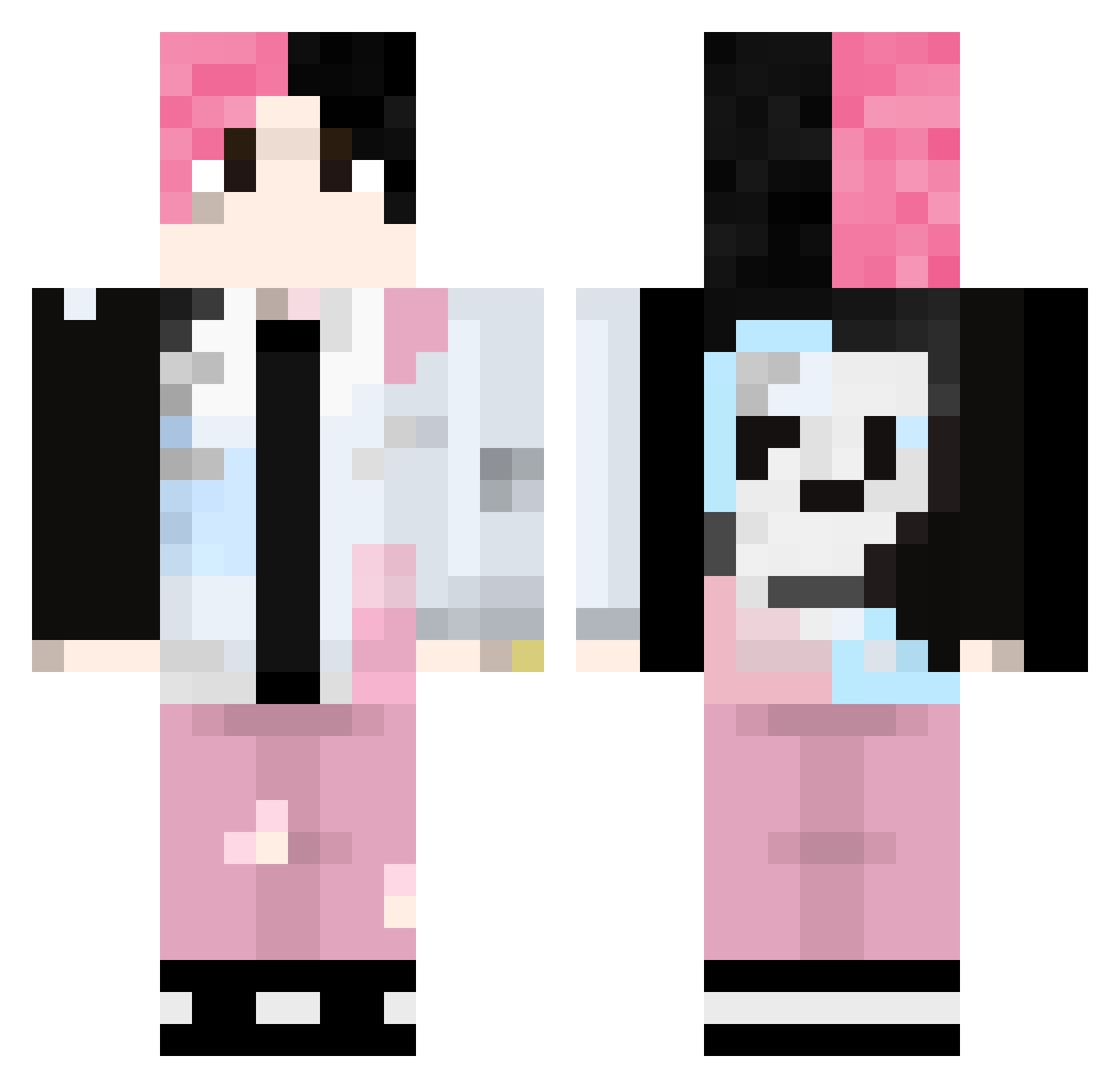 pon9wka Minecraft skin, front and back view