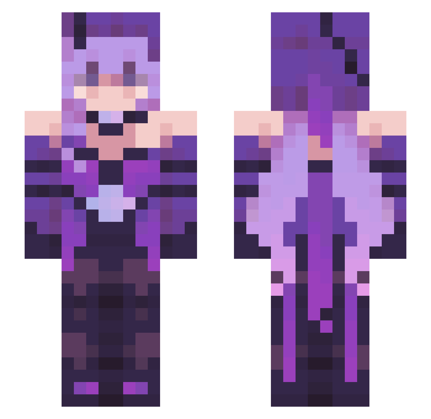 mollzy09 Minecraft skin, front and back view