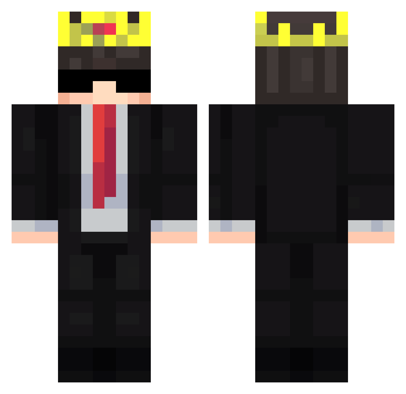 Zekerheid Minecraft skin, front and back view