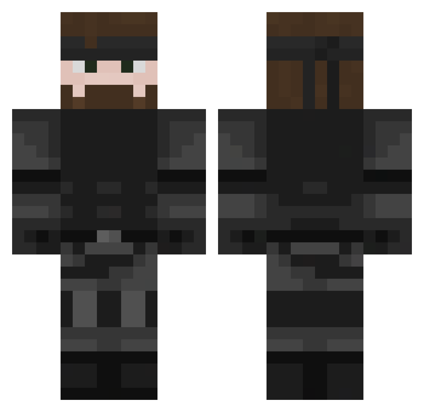 0belsik Minecraft skin, front and back view