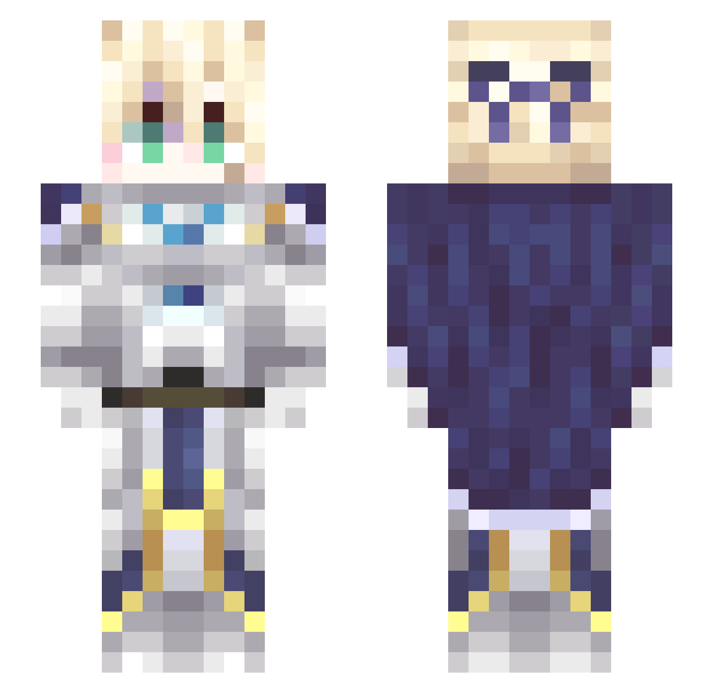 cym02 Minecraft skin, front and back view