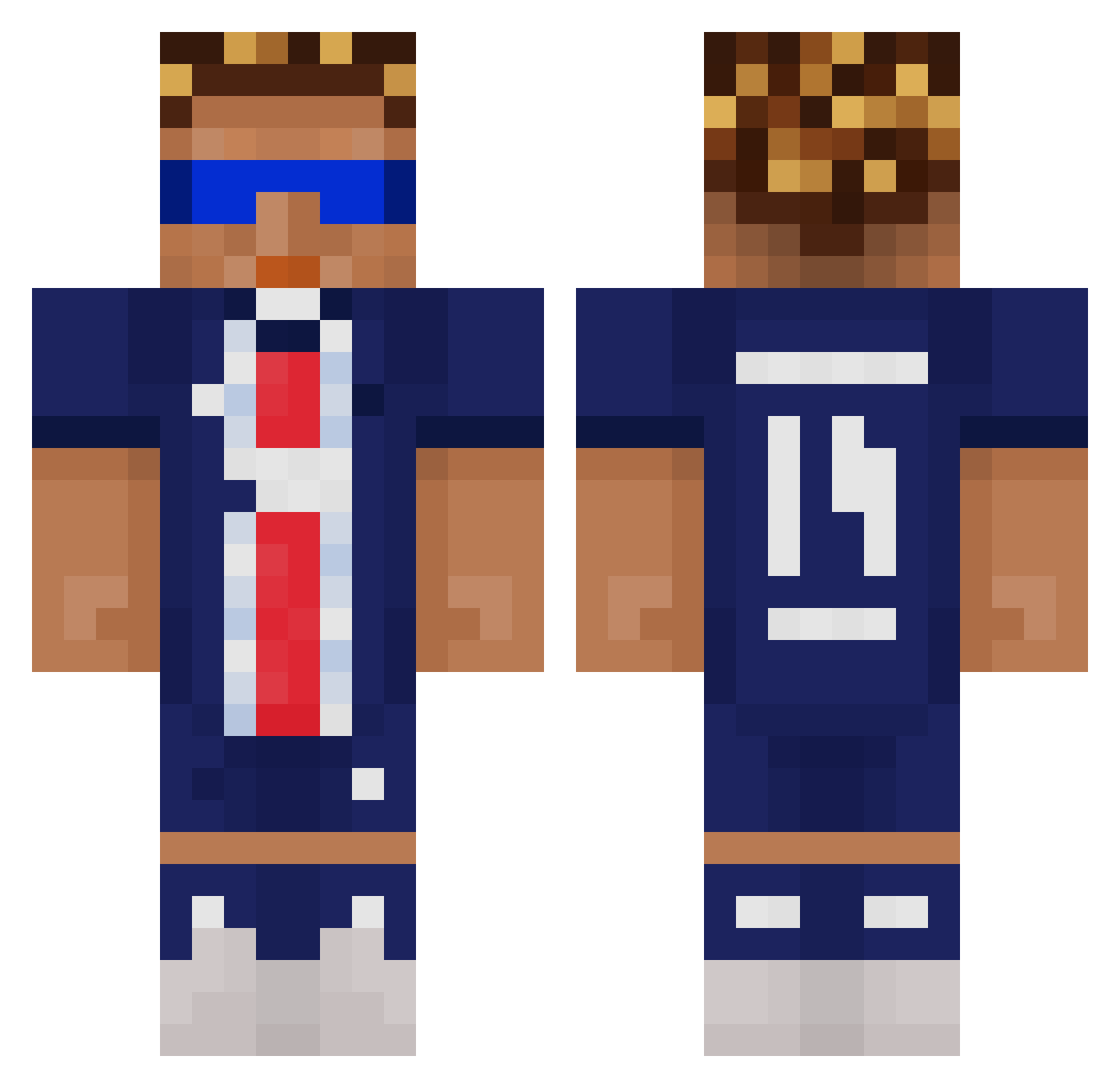 Matees Minecraft skin, front and back view