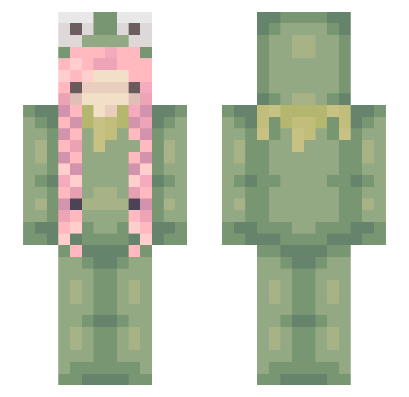 Xunahh Minecraft skin, front and back view