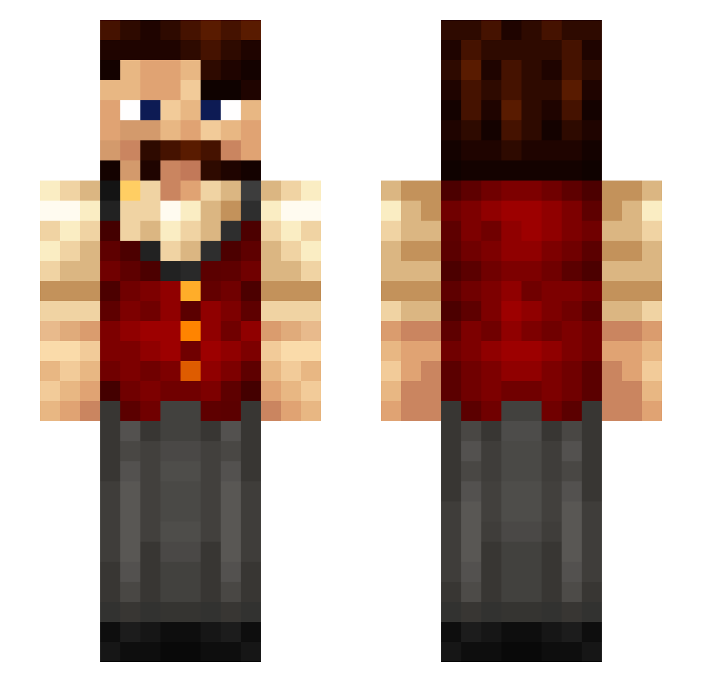 Trios Minecraft skin, front and back view
