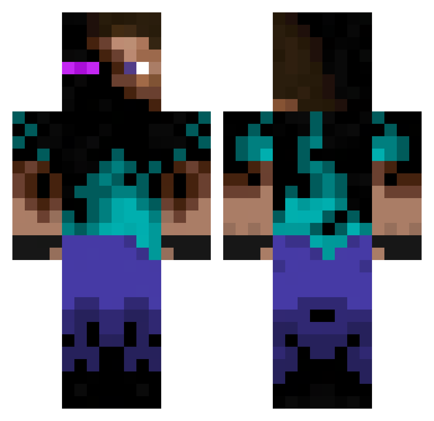 SpokeIsNear Minecraft skin, front and back view