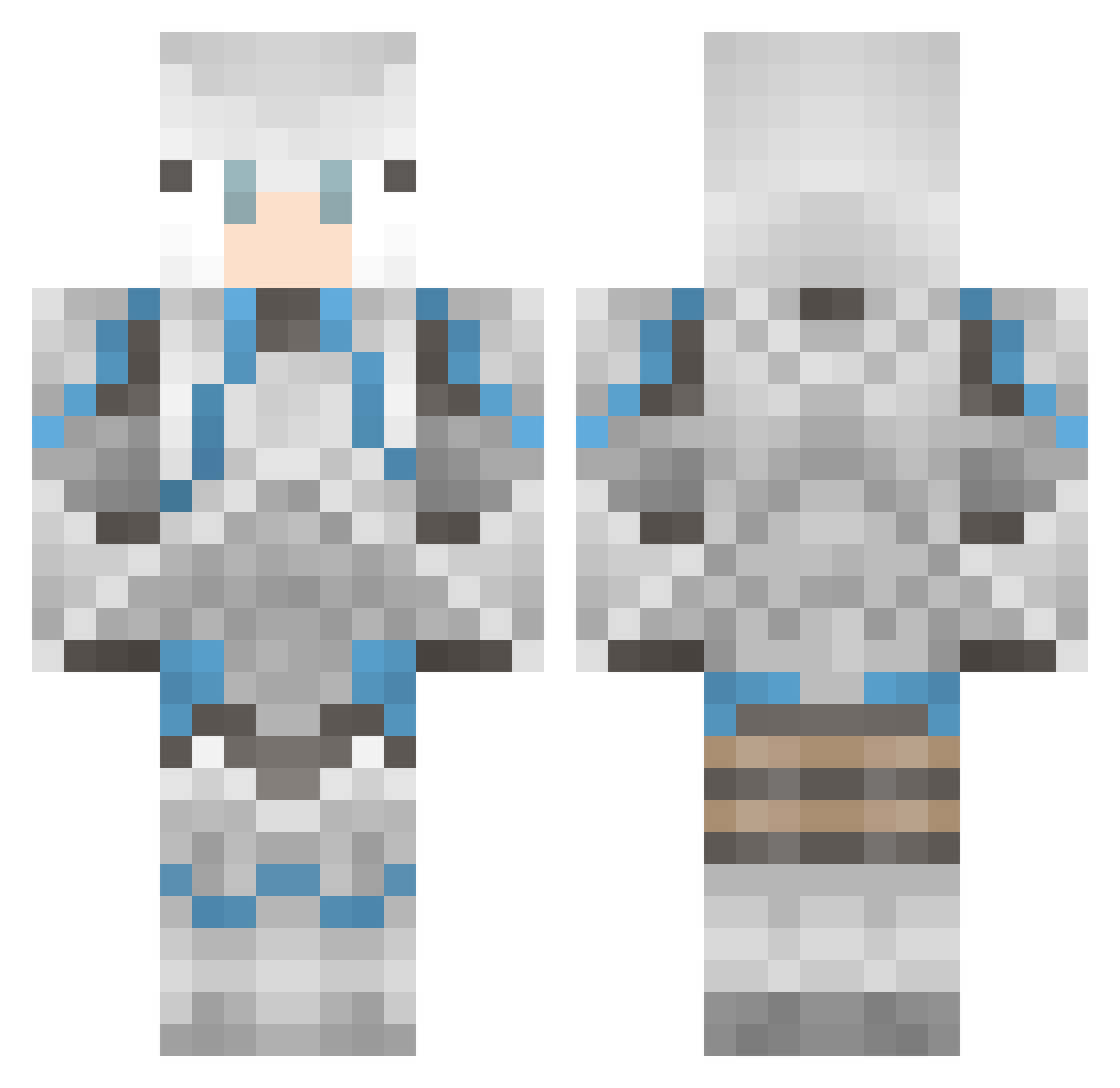 Foxer Minecraft skin, front and back view
