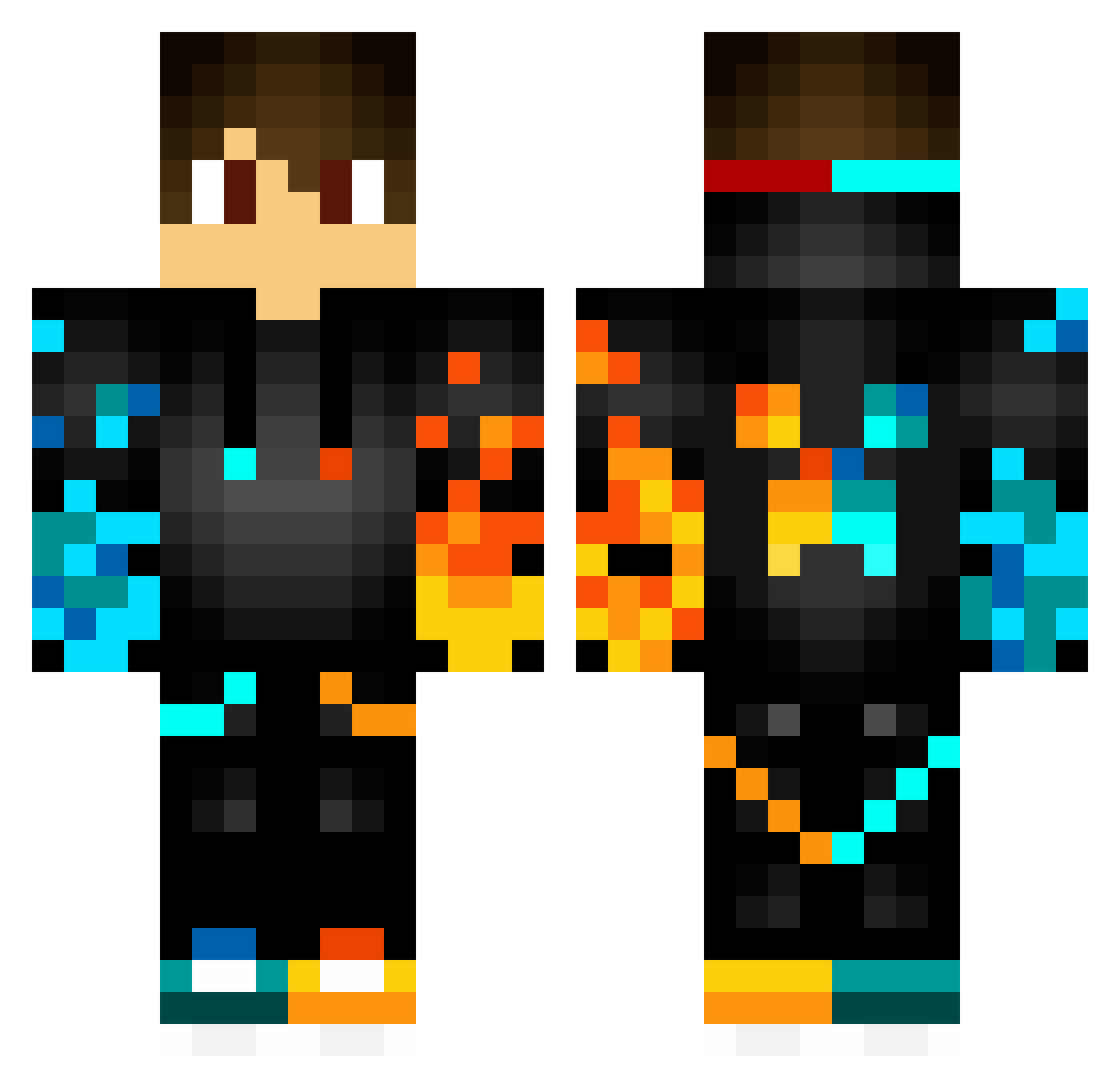 Undead1435 Minecraft skin, front and back view