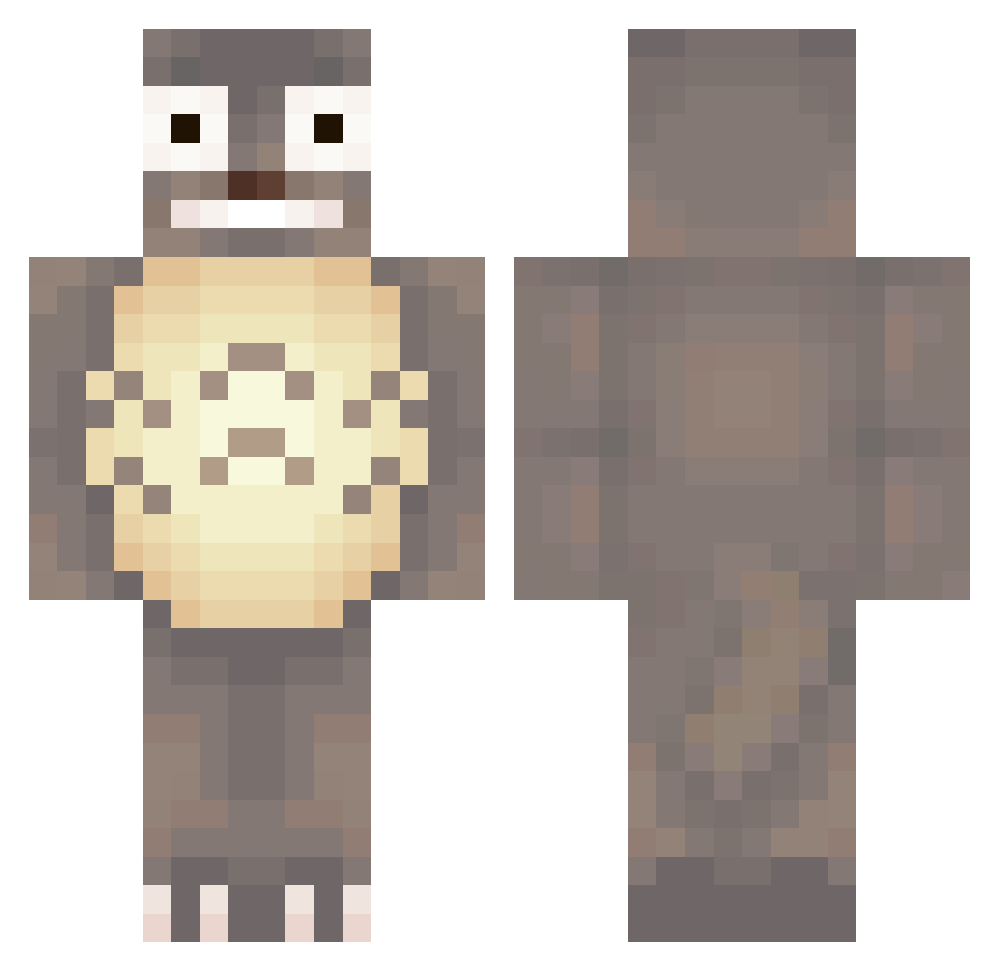 TotoroEnjoyer Minecraft skin, front and back view