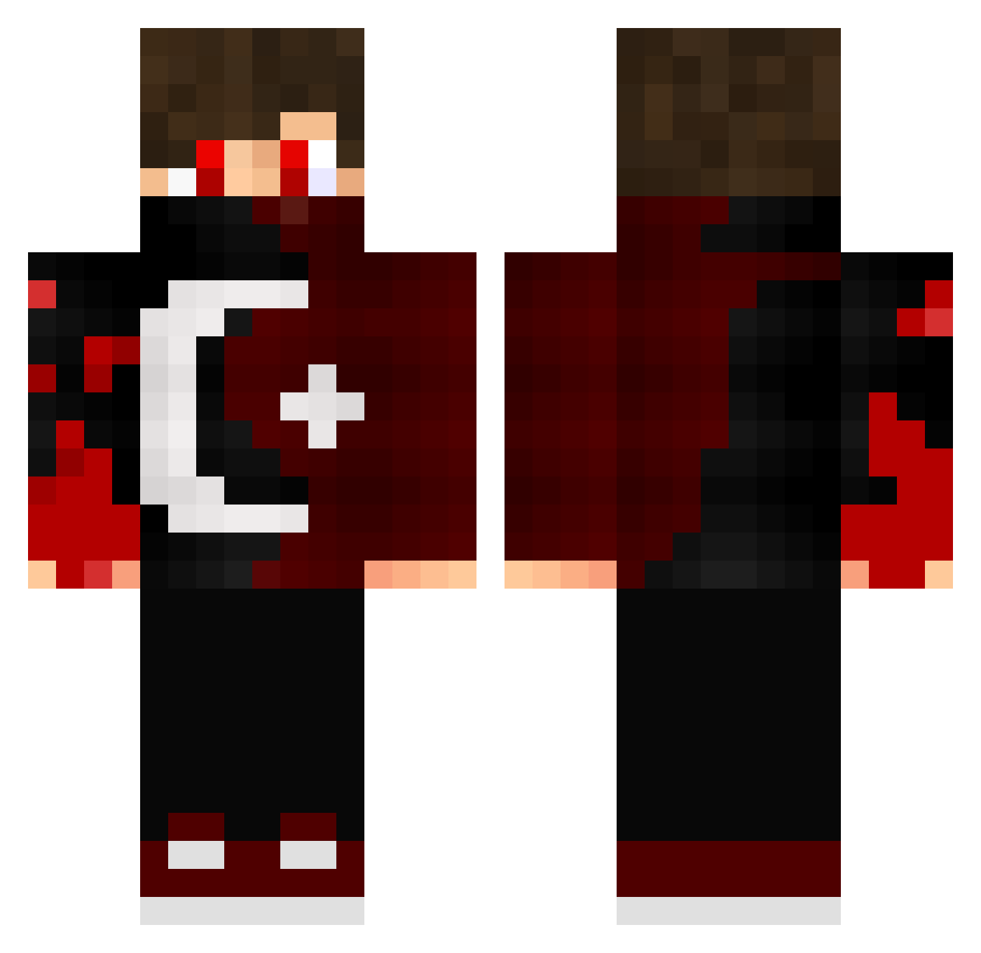 Decksnipe Minecraft skin, front and back view