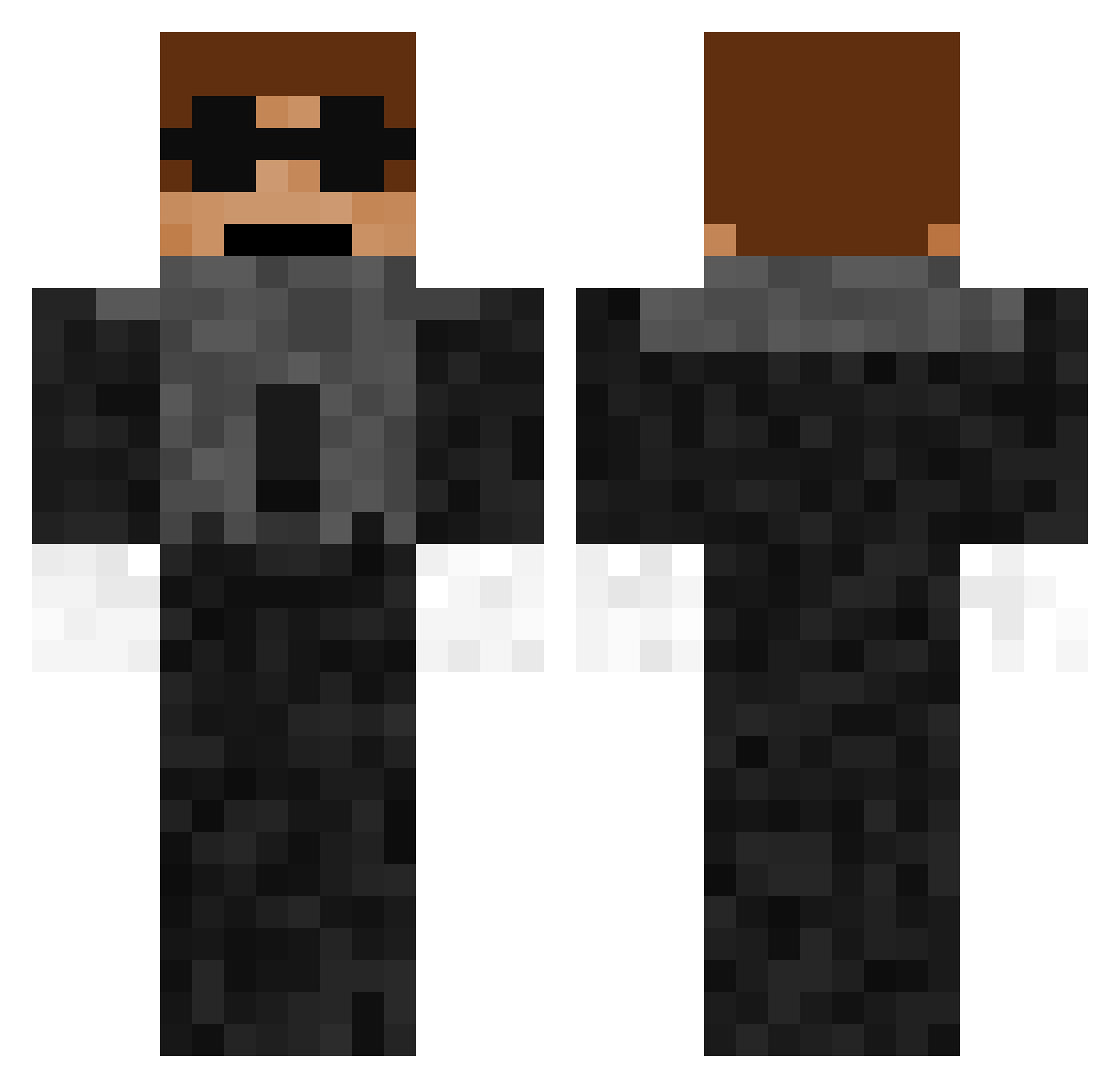 Enderammar Minecraft skin, front and back view