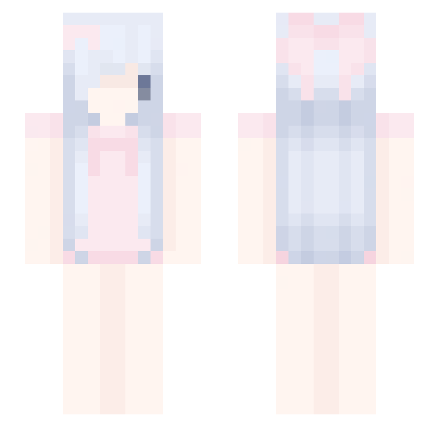 necrophiwia Minecraft skin, front and back view
