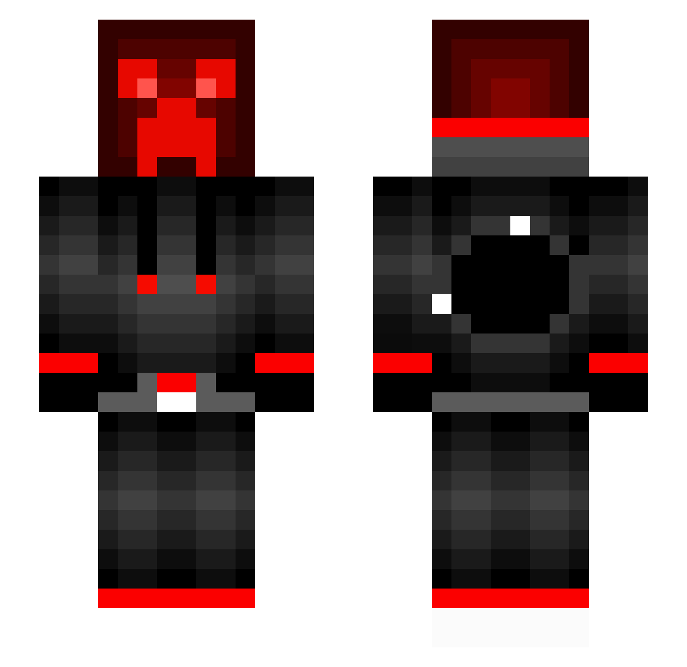 Tomiboy19 Minecraft skin, front and back view