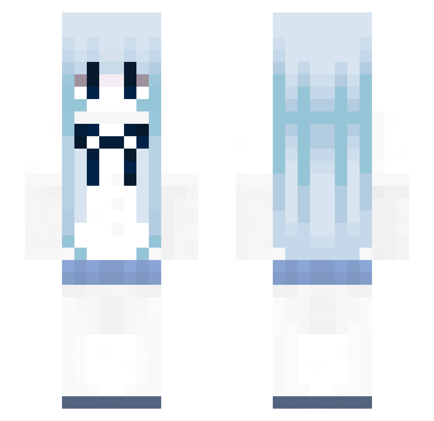 mccts Minecraft skin, front and back view