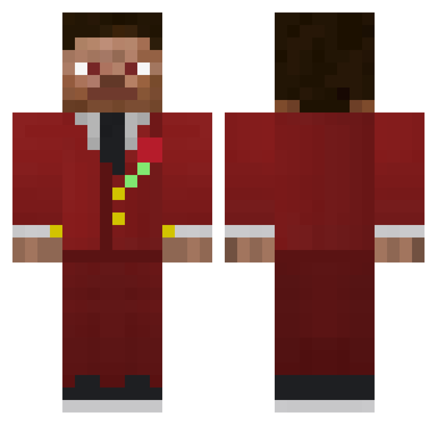 Voromitus Minecraft skin, front and back view