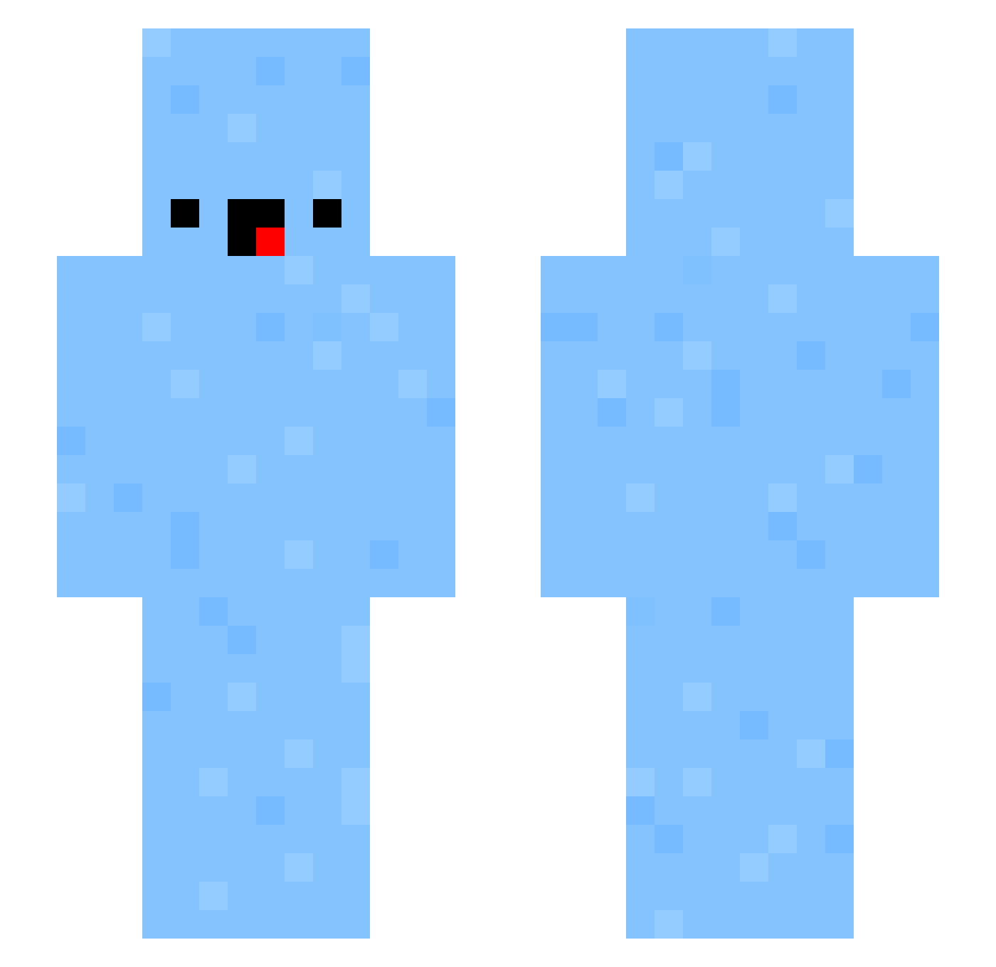 Vaporisation Minecraft skin, front and back view