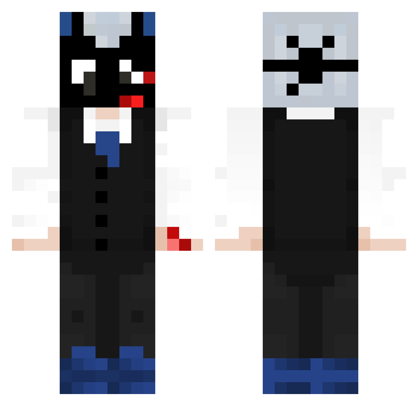 Wurtes Minecraft skin, front and back view