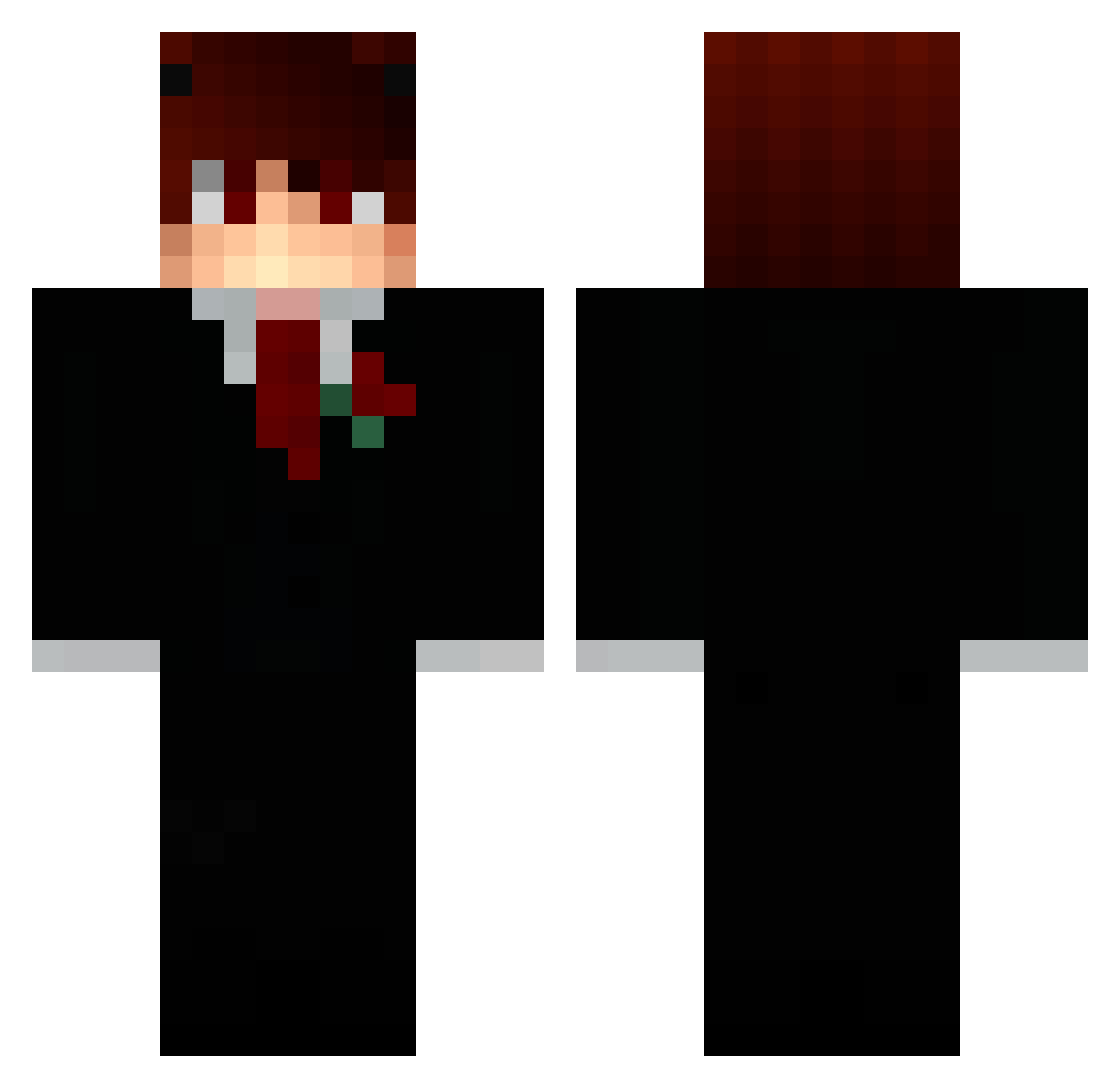 BRUN8 Minecraft skin, front and back view