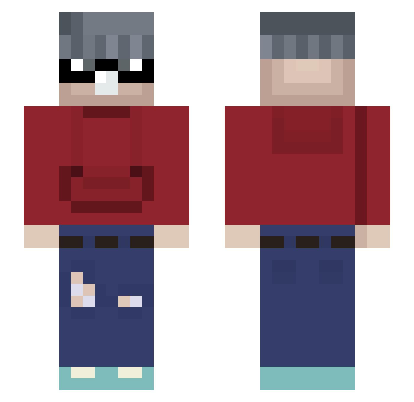 Uptempolivio Minecraft skin, front and back view