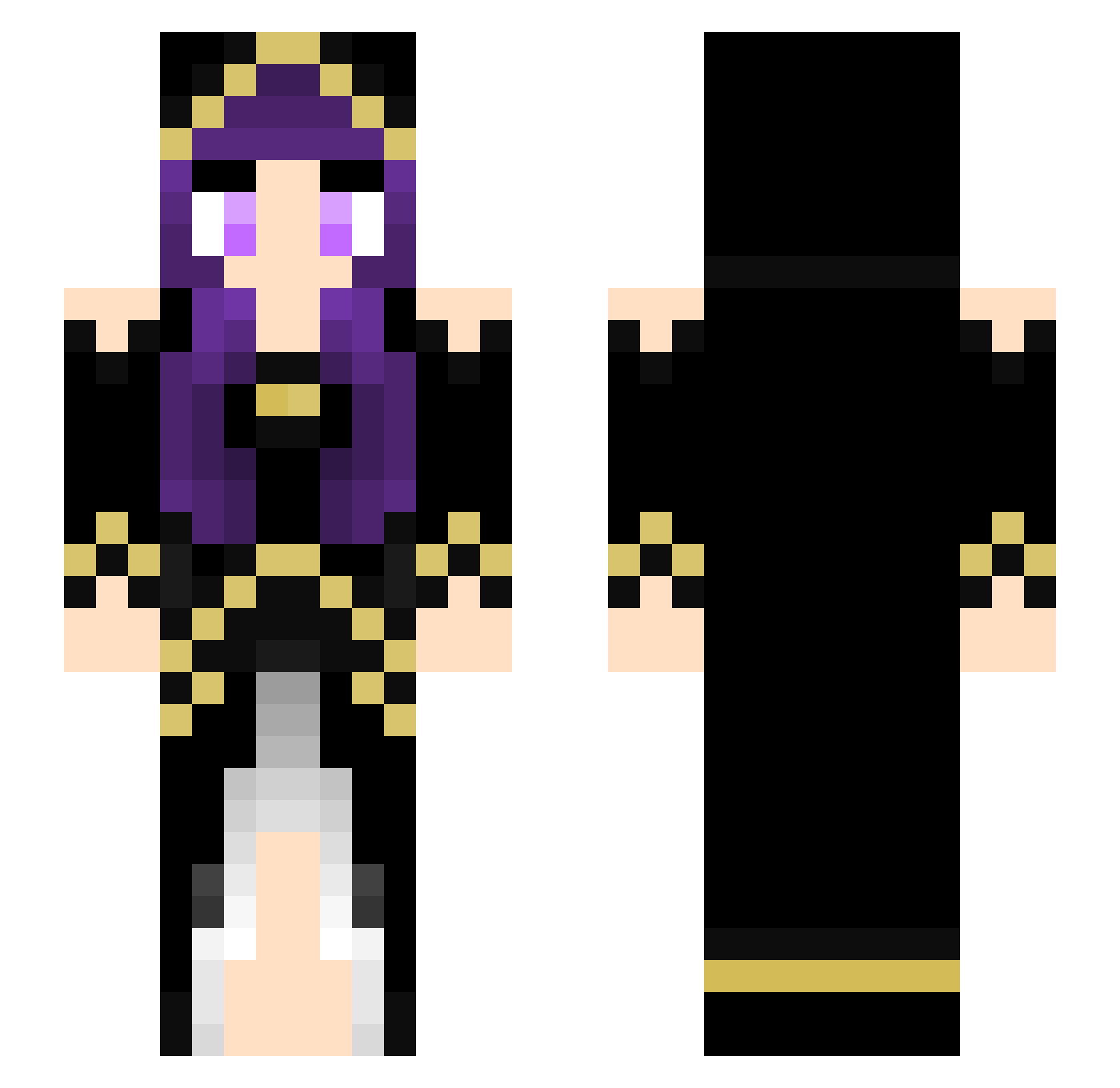 SunsetMirage Minecraft skin, front and back view