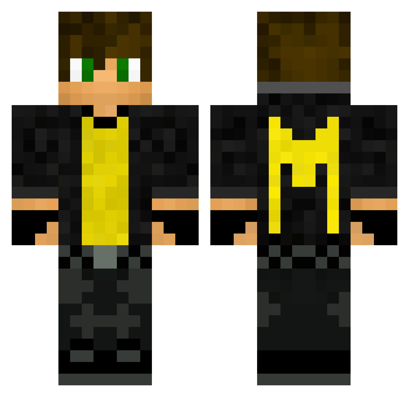 TheMustardMiner Minecraft skin, front and back view