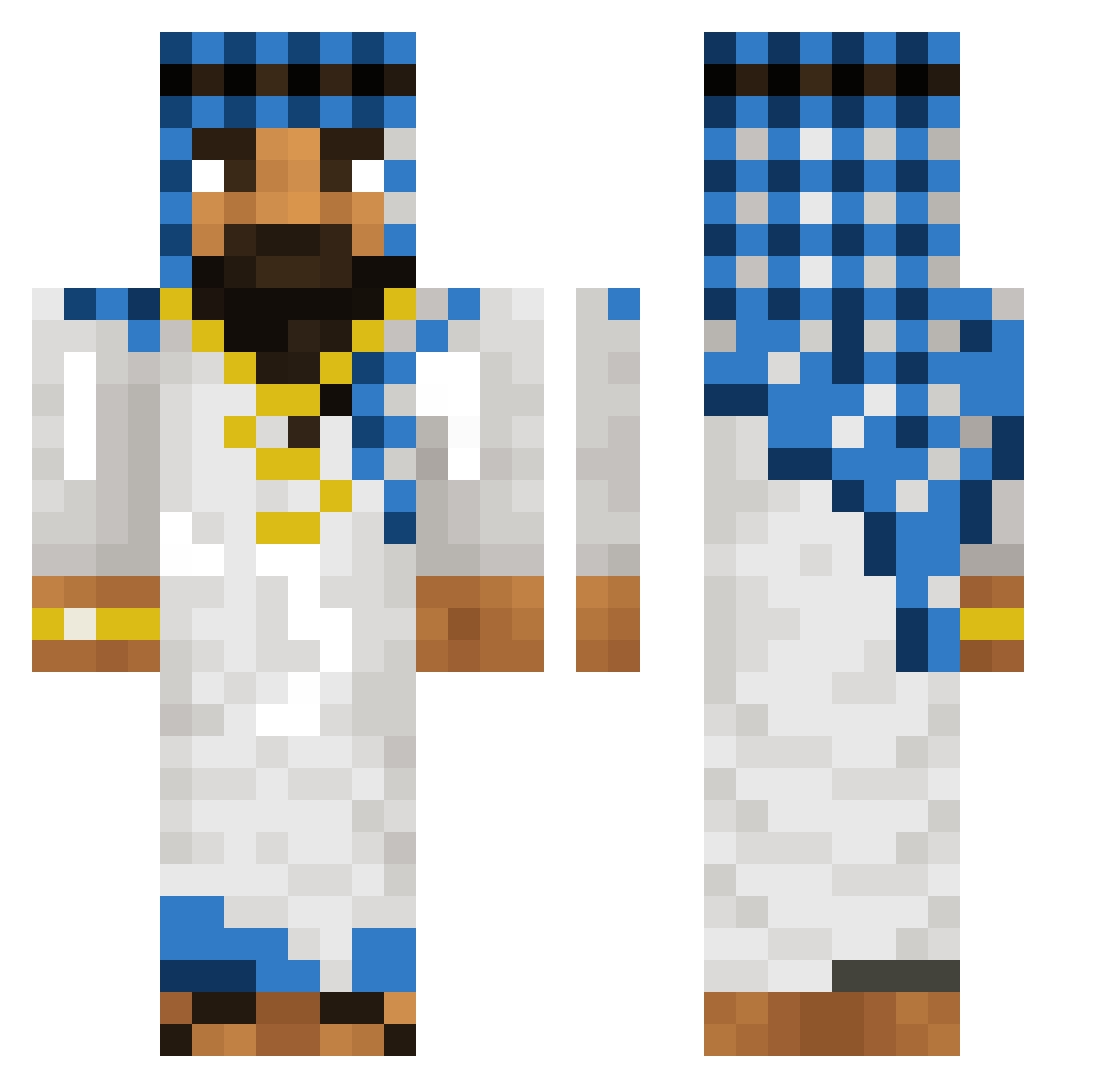 DJThrust Minecraft skin, front and back view