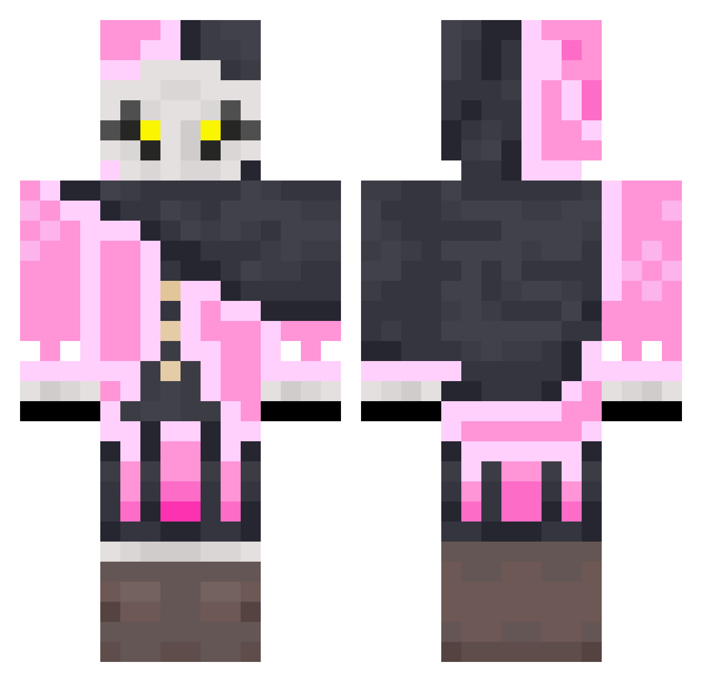 GlitchFace3235 Minecraft skin, front and back view