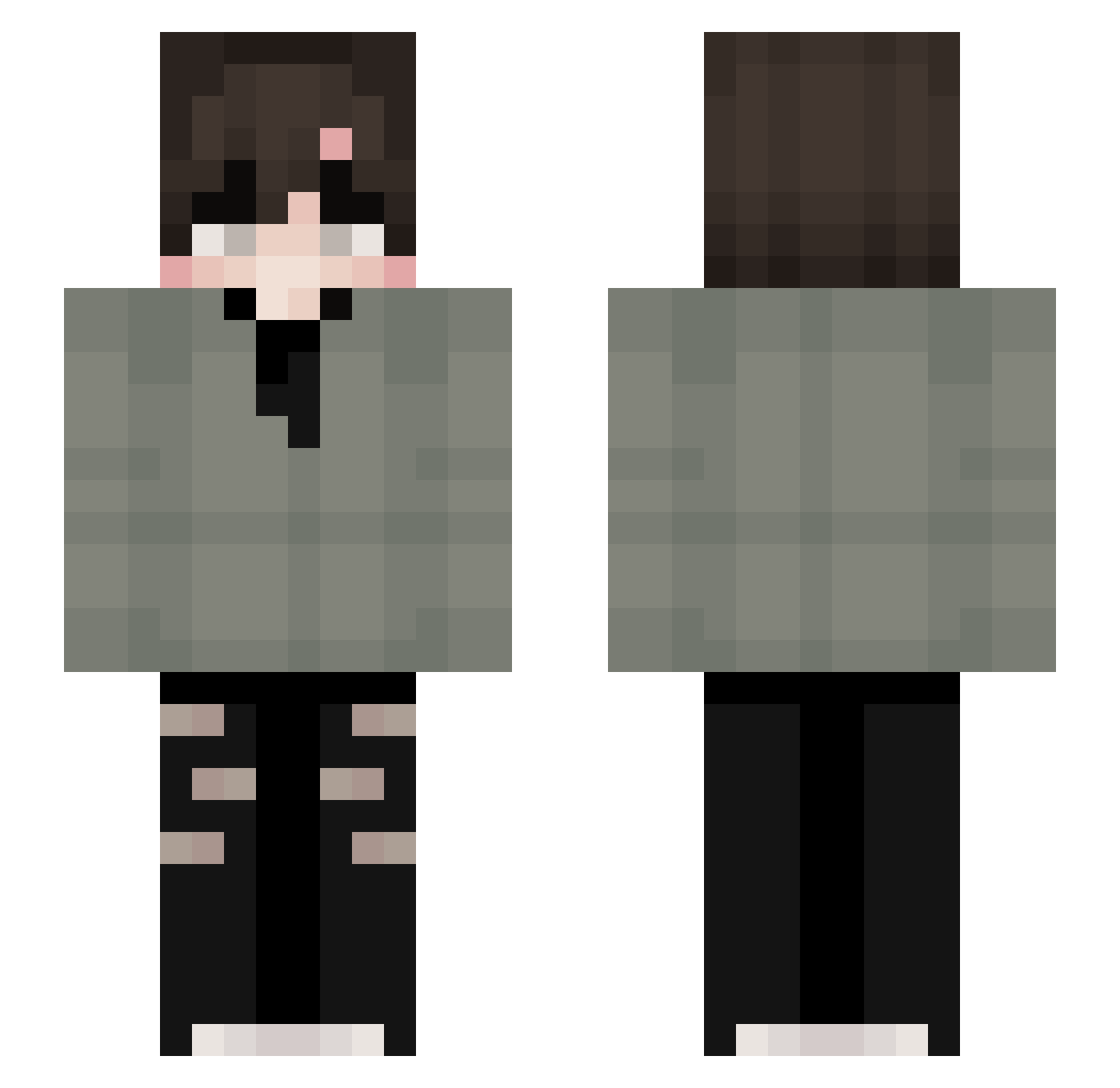 xordoz Minecraft skin, front and back view