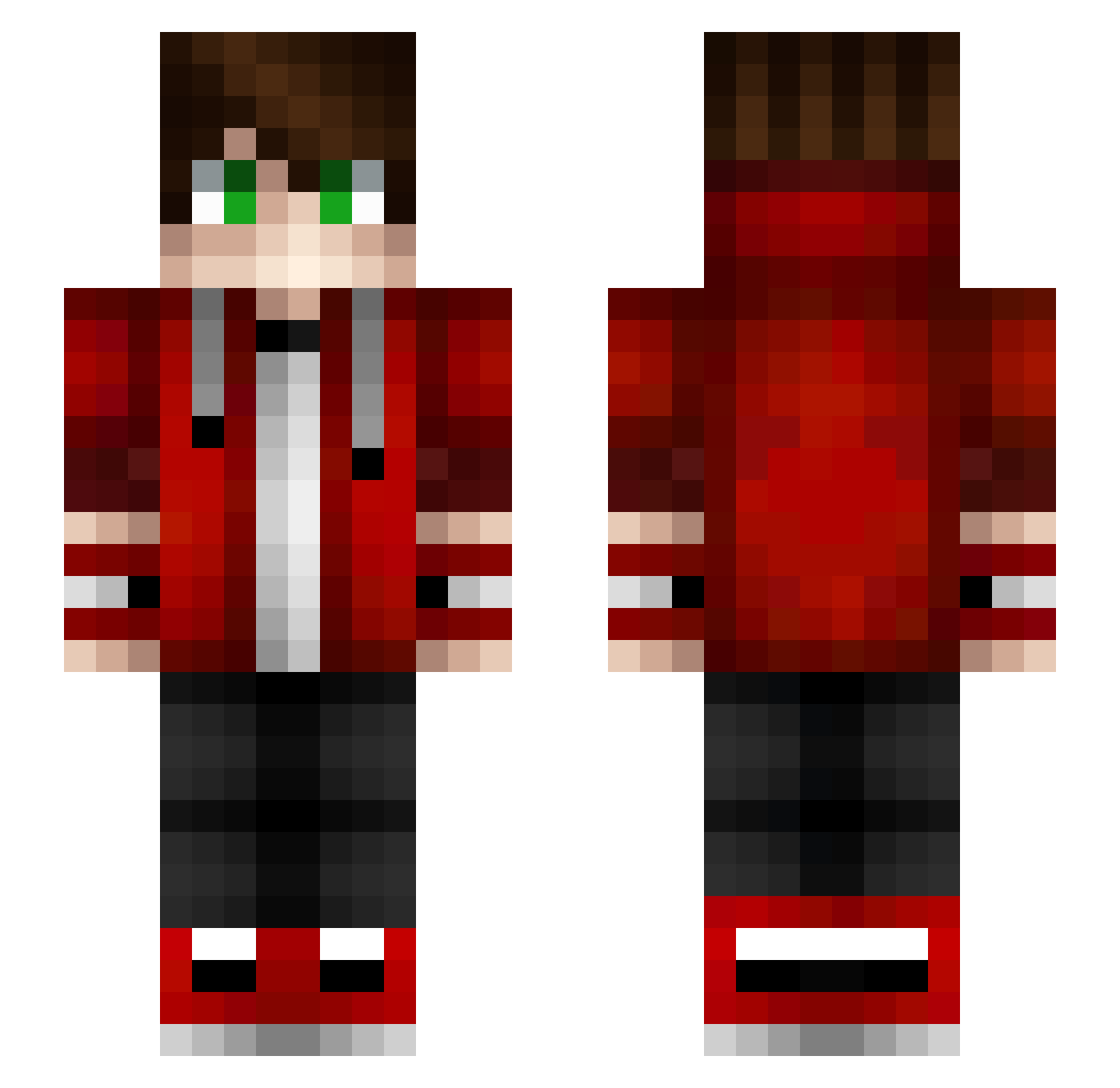 stunninger Minecraft skin, front and back view