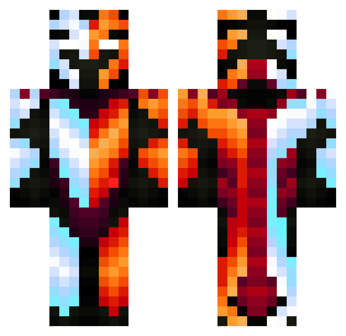 Bacon_baby Minecraft skin, front and back view
