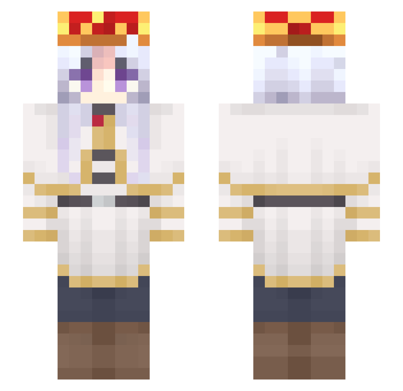 HOstudent Minecraft skin, front and back view