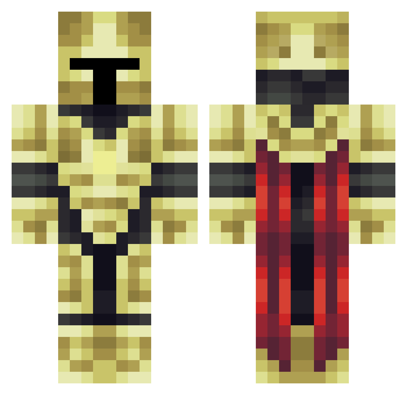 Nunni Minecraft skin, front and back view