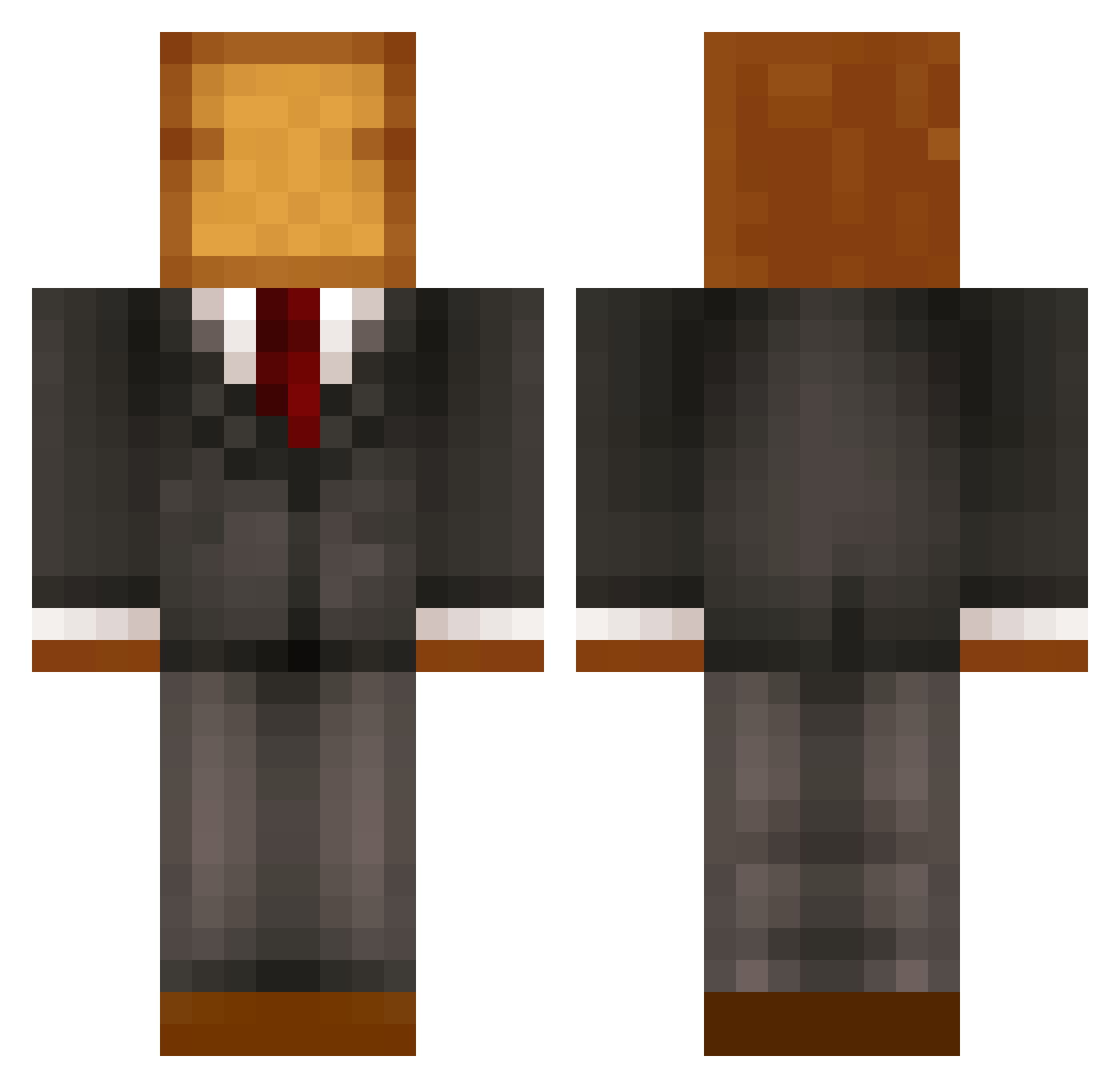 BusiestBread Minecraft skin, front and back view