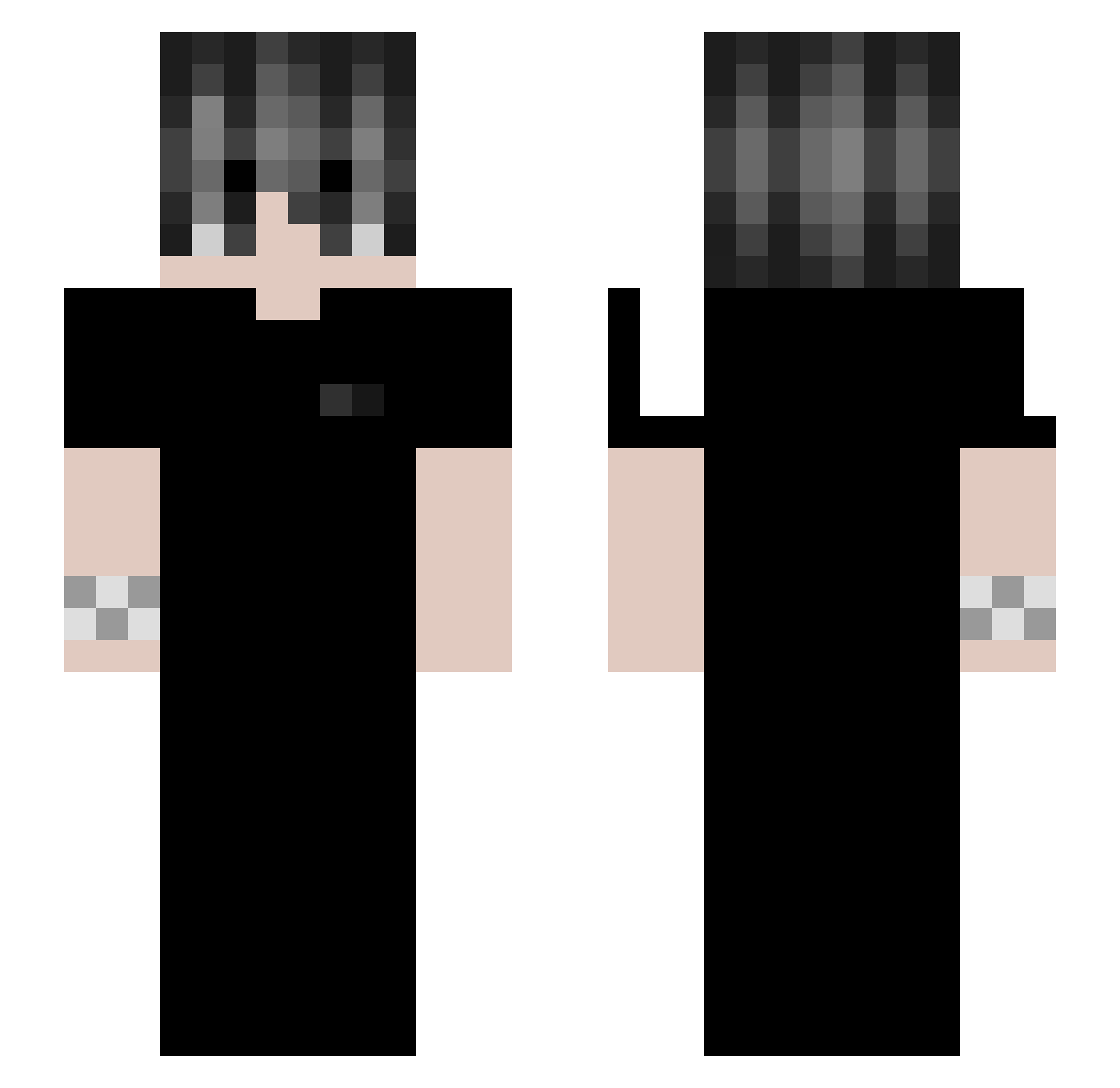 Solitariness Minecraft skin, front and back view