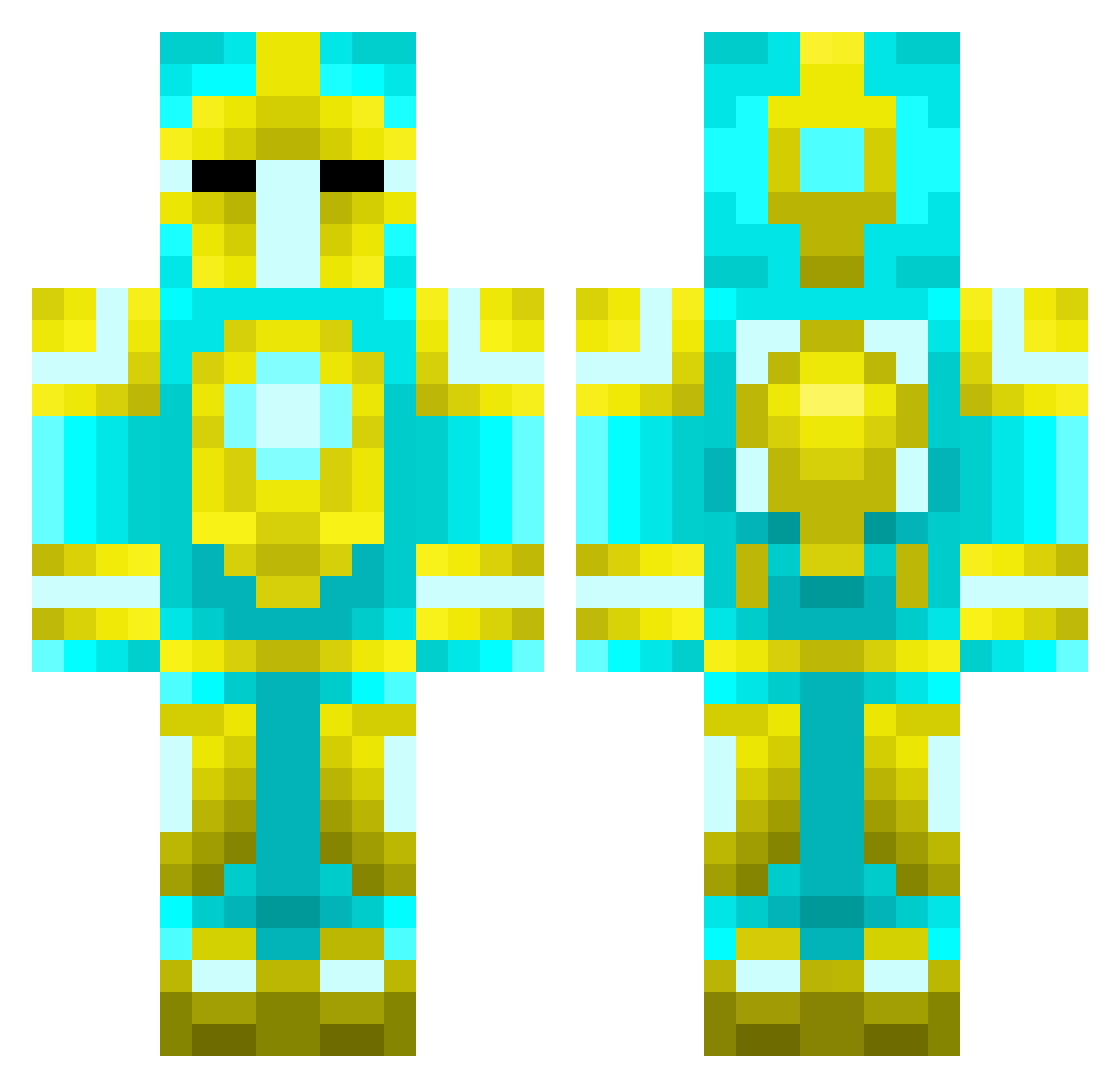 Grollera Minecraft skin, front and back view