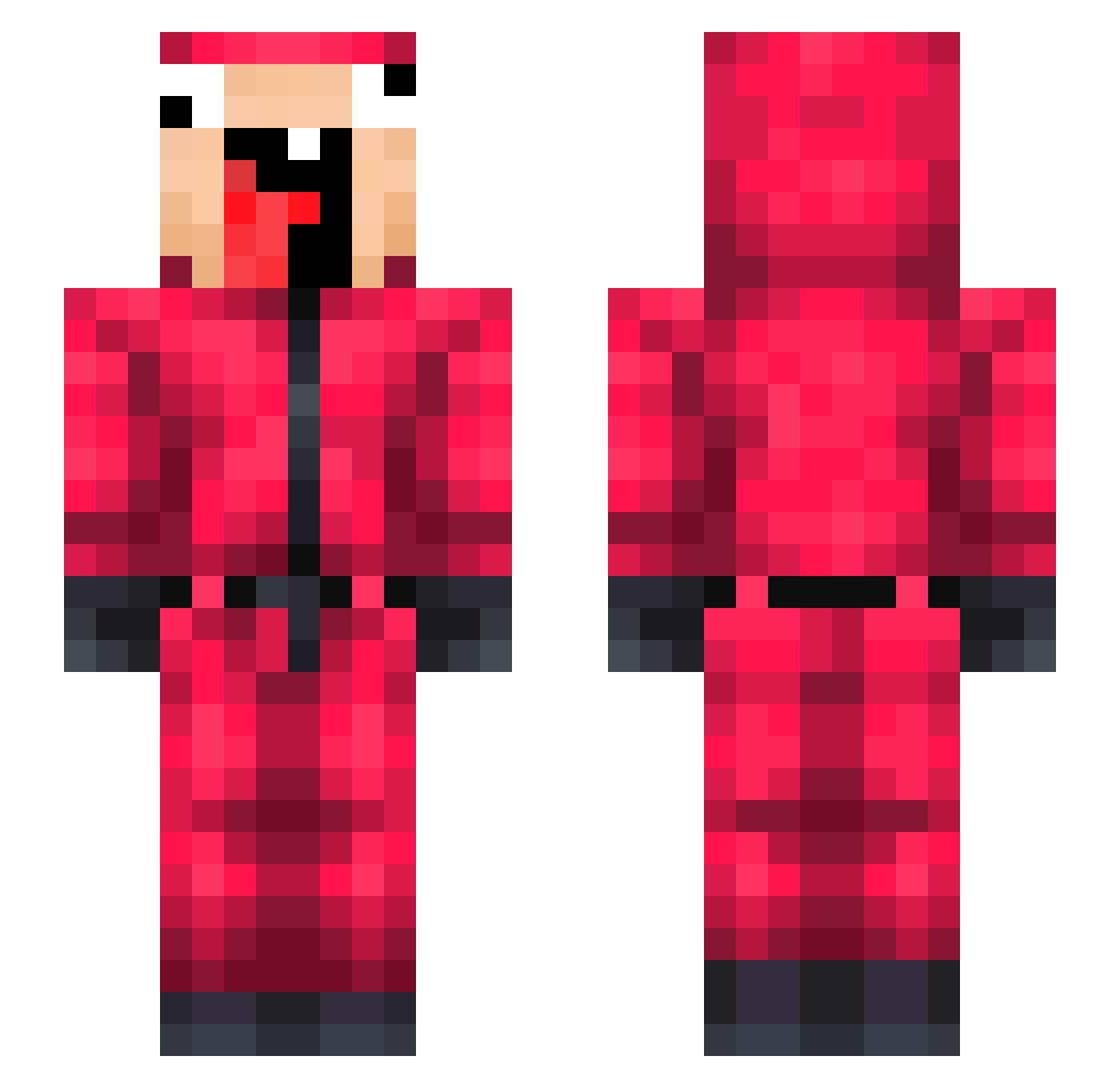 Gabolygo Minecraft skin, front and back view