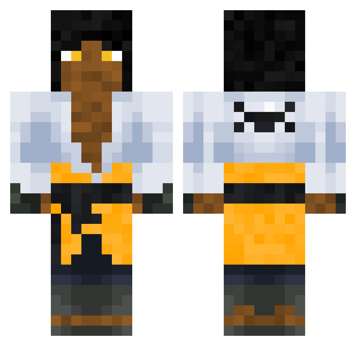 The_Black_Kensei Minecraft skin, front and back view