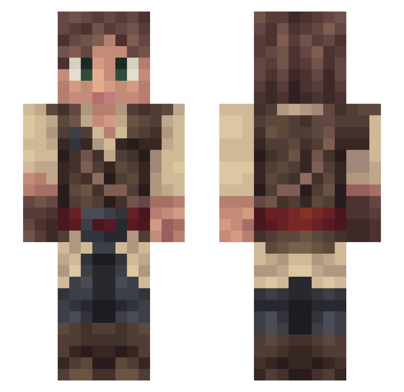 Autochthonous Minecraft skin, front and back view